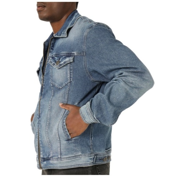 Rock & Republic Men’s Denim Zippered moto bomber jacket size 2XL brand new - Picture 2 of 16